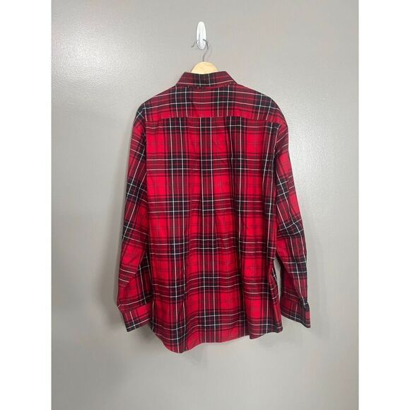 Brooks Brothers 346 supima cotton plaid button down shirt large office  holiday - Picture 4 of 5